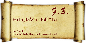Fulajtár Béla névjegykártya