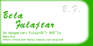 bela fulajtar business card